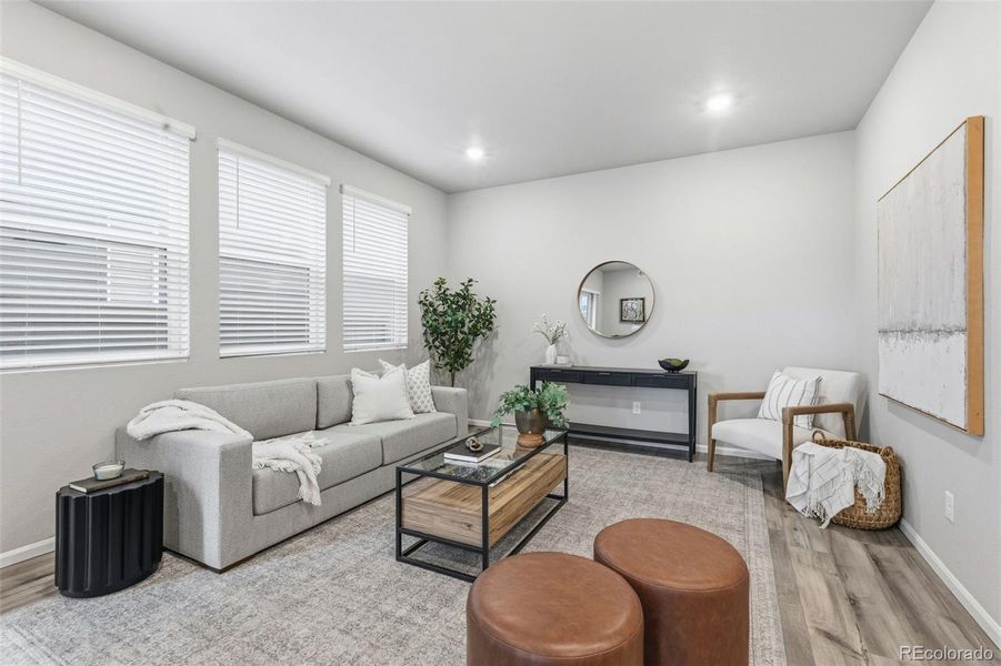 Furnished interior view inside a new home in Woodrose at Painted Prairie, Aurora (Image 14).