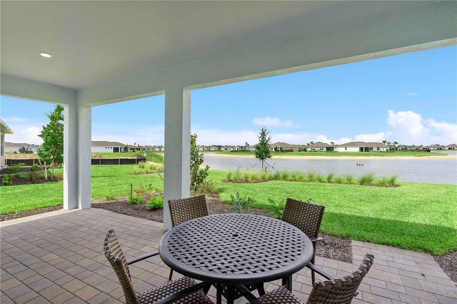 Exterior details and patio area of a home in Palmetto Landing at Babcock Ranch - Tradition, Punta Gorda (Image 3).