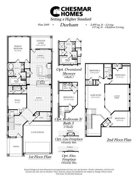 2D floor plan layout of this home in Solterra Texas, Mesquite, TX (Image 3).