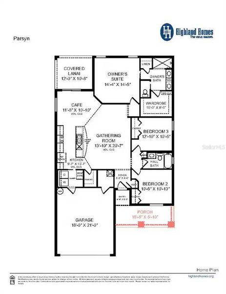 2D floor plan layout of this home in Sunridge Chase, Ruskin, FL (Image 2).
