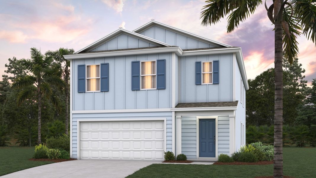 Representative exterior photo of a completed home built from the ROBIE by D.R. Horton in The Arbors, Jacksonville, FL (Image 2).