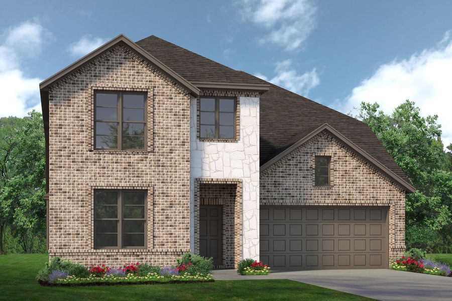 Elevation A with Stone | Concept 2870 at Pirate Village in Granbury, TX by Landsea Homes