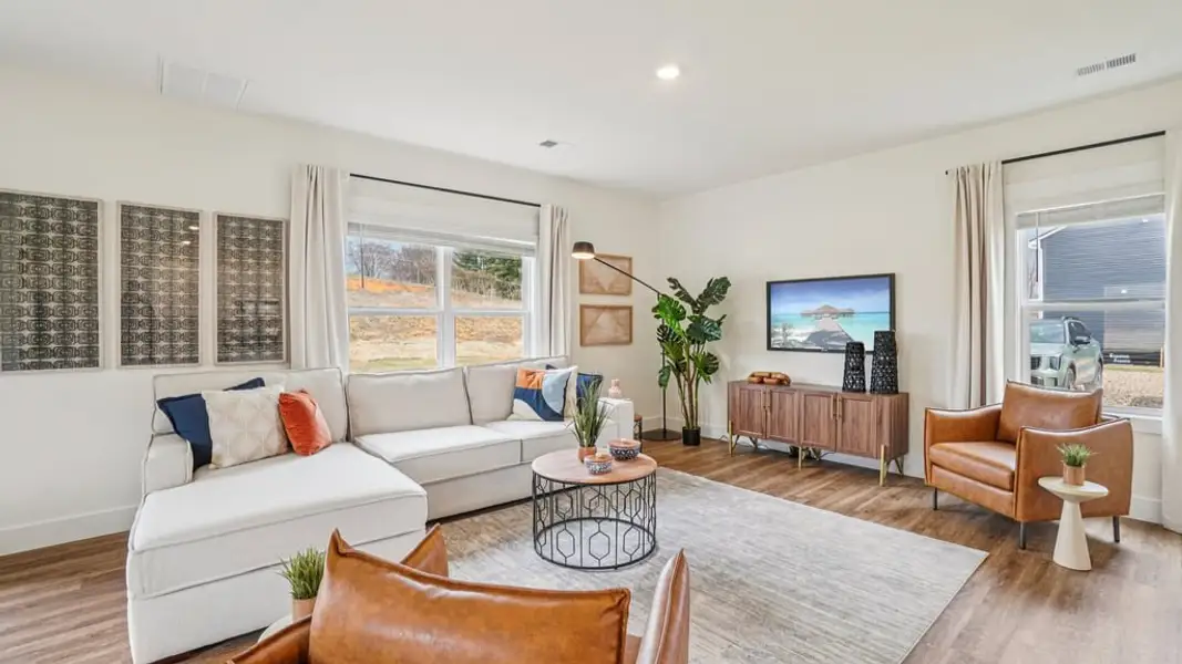 Furnished interior view inside a new home in The Hideaway at Fox Meadows, Bluff City (Image 4).
