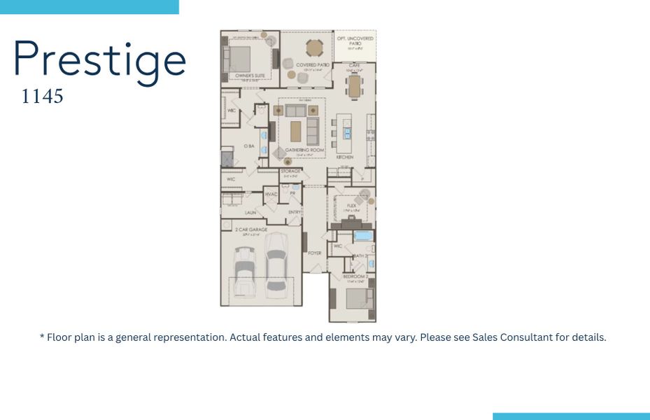 2D floor plan layout of this home in Del Webb North Myrtle Beach, North Myrtle Beach, SC (Image 5).