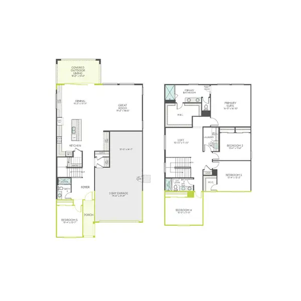 2D floor plan layout of this home in Terraza, San Tan Valley, AZ (Image 4).