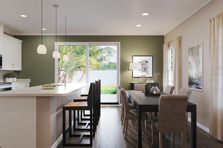 Furnished interior view inside a new home in Pine Pointe at Astonia, Davenport (Image 8). Furnished interior view inside a new home in Pine Pointe at Astonia, Davenport (Image 8).