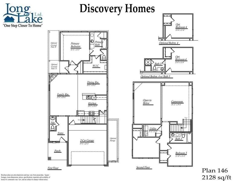 Plan 146 features 3 bedrooms, 2 full baths, 1 half bath and over 2,100 square feet of living space
