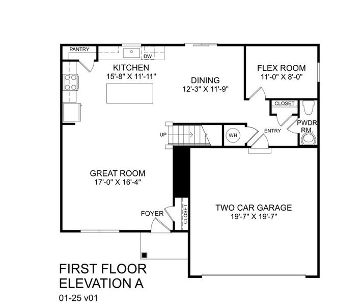 2D floor plan layout for the Elder by Ryan Homes in Pearces Landing Single Family, Zebulon, NC (Image 2). 2D floor plan layout for the Elder by Ryan Homes in Pearces Landing Single Family, Zebulon, NC (Image 2).
