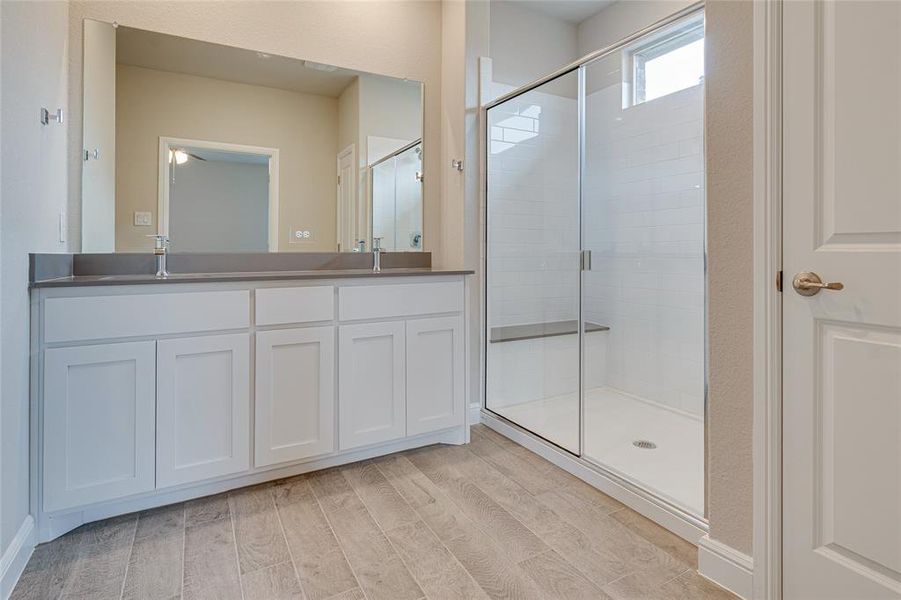 Master Bathroom with oversized walkin Shower