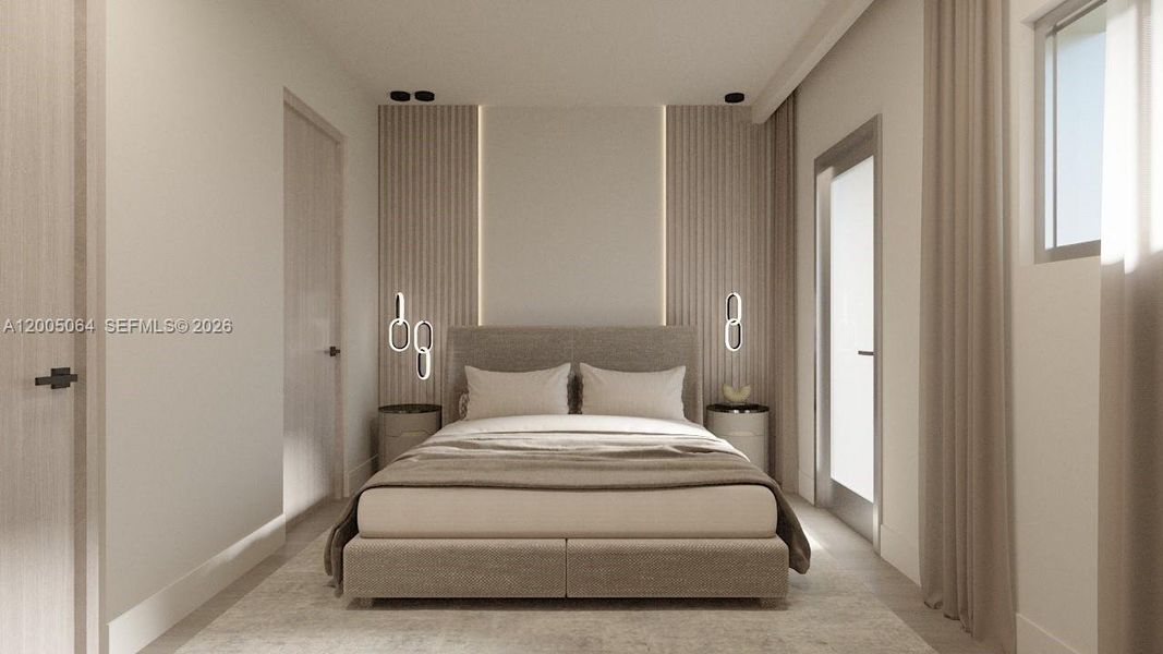 Furnished interior view inside a new home in , Miami Beach (Image 24).