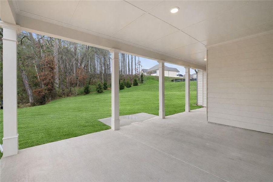 Exterior details and patio area of a home in Soleil Belmont Park, Canton (Image 4).