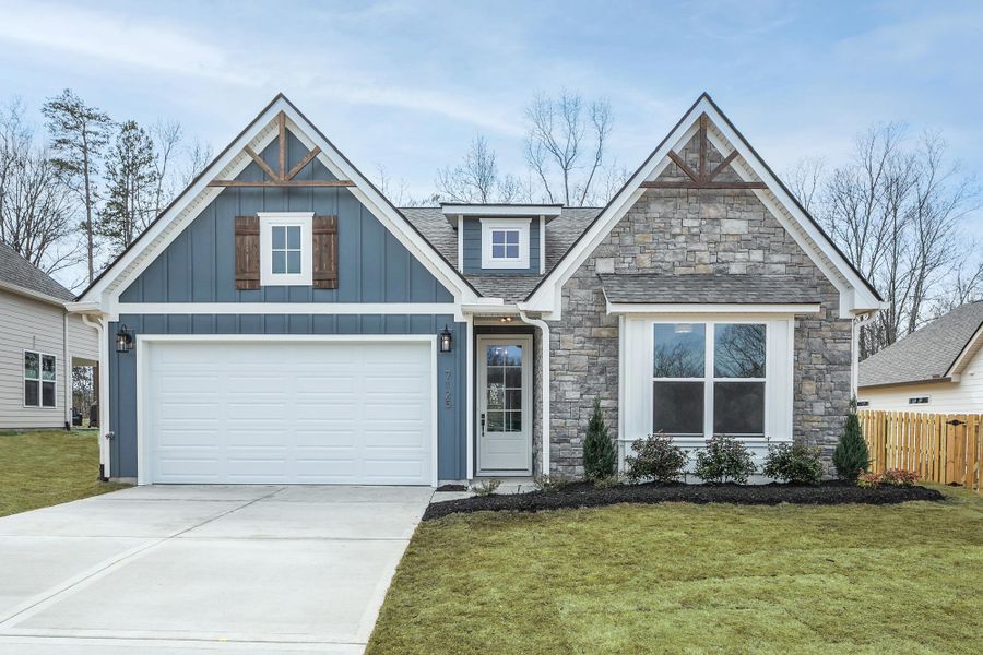 Representative exterior photo of a completed home built from the The Downing by Greentech Homes LLC in Nature's Cove, Ooltewah, TN (Image 16).