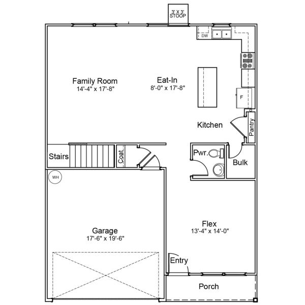 2D floor plan layout for the Meriwether - Genesis Value Collection by Mungo Homes in Killians Crossing, Blythewood, SC (Image 4).