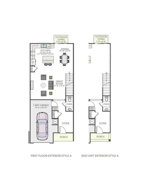 2D floor plan layout for the Mitchell by Tri Pointe Homes in Summit At Homestead, Chapel Hill, NC (Image 4).