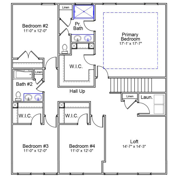 2D floor plan layout of this home in Cambridge Reserve, Angier, NC (Image 3).