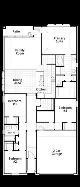 2D floor plan layout of this home in Homestead, Schertz, TX (Image 4).