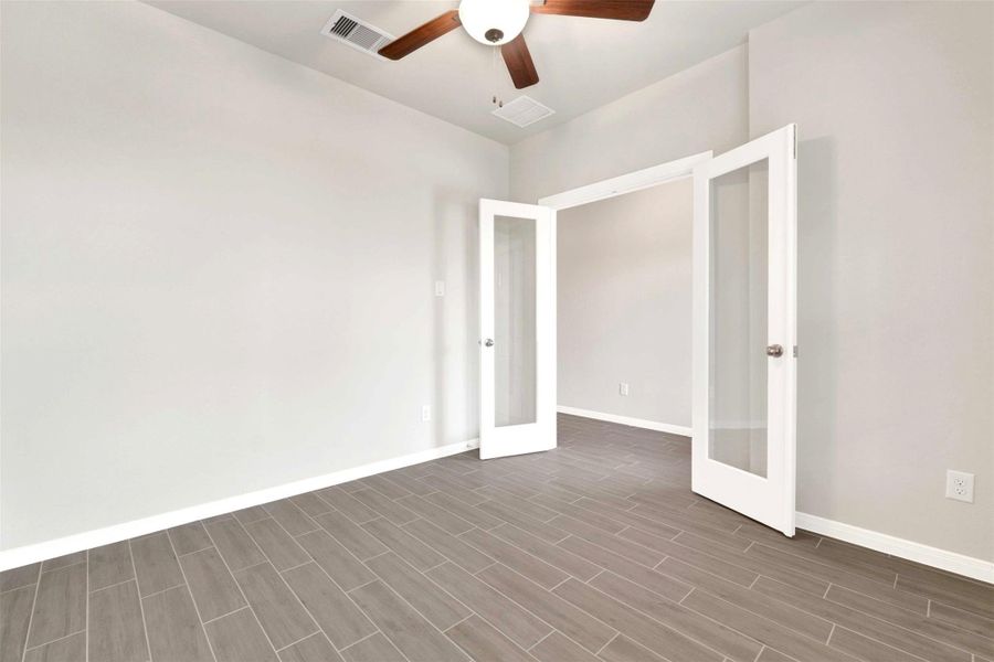 French doors on the front room