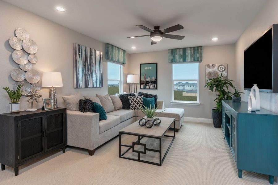 Representative furnished interior of a home built from the 2245 by KB Home in Sonterra - Cool Water, Jarrell (Image 3). Representative furnished interior of a home built from the 2245 by KB Home in Sonterra - Cool Water, Jarrell (Image 3).