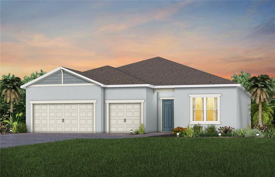 Exterior Design. Artistic rendering for this new construction home. Pictures are for illustrative purposes only. Elevations, colors and options may vary.