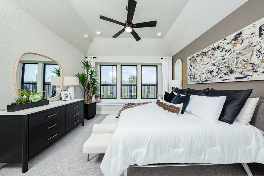 Representative furnished interior of a home built from the Cambridge by Beazer Homes in Meridiana, Iowa Colony (Image 8).