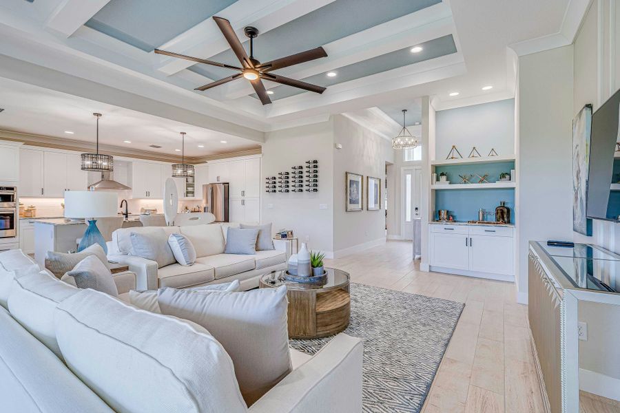 2D floor plan layout for the Aurora by GHO Homes in High Pointe, Vero Beach, FL (Image 59).