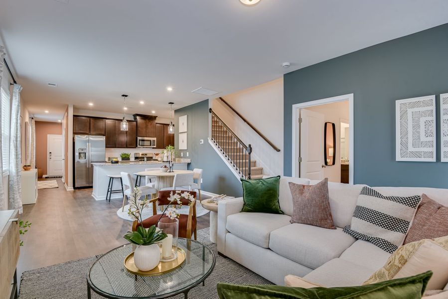 Family Room, Dining Area and Kitchen