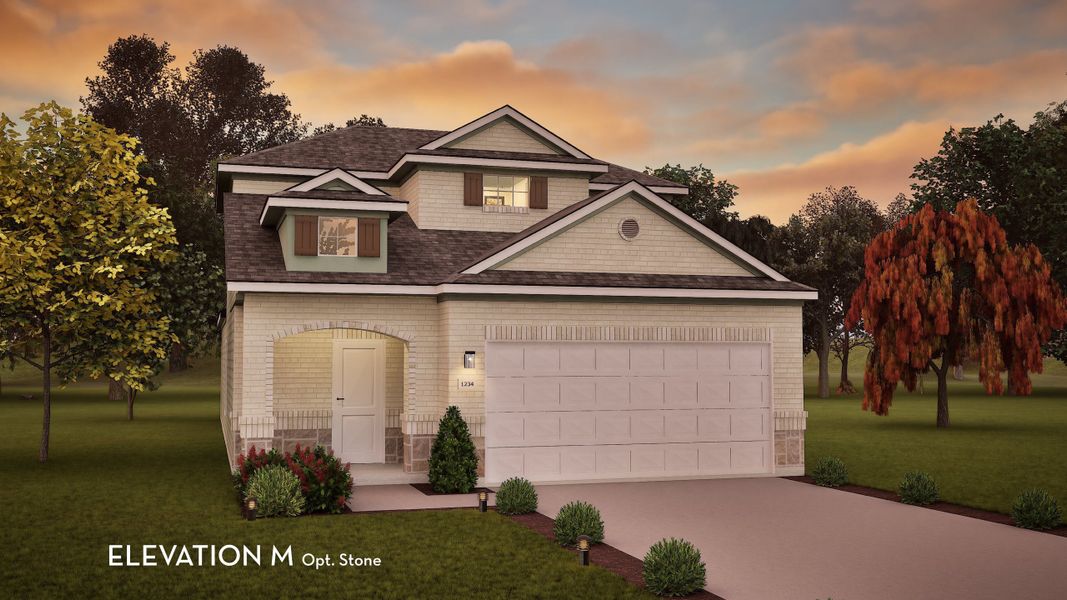 Representative exterior photo of a completed home built from the Mesquite by CastleRock Communities in The Pines at Seven Coves, Willis, TX (Image 17).