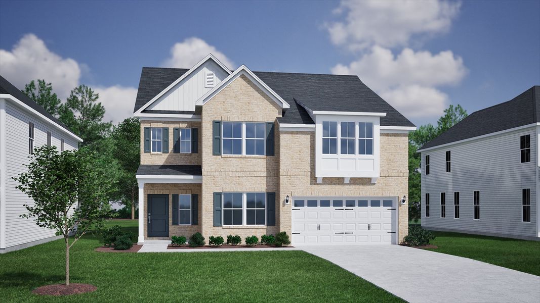 Representative exterior photo of a completed home built from the Saluda II - Vanguard Collection by Mungo Homes in Scotts Hill Village, Wilmington, NC (Image 24).