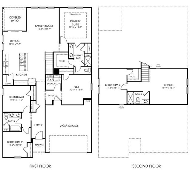 2D floor plan layout for the Northbrook by Meritage Homes in Cypress Ridge - The Coastline Series, Longs, SC (Image 3).