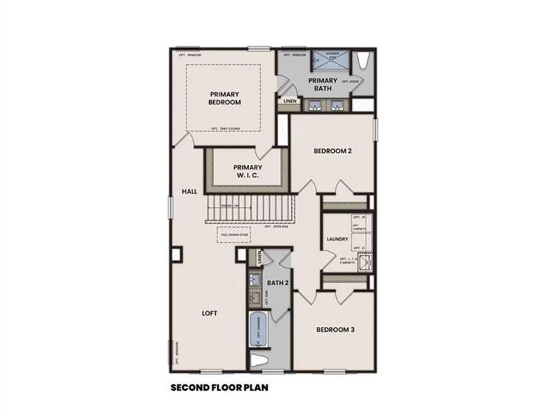 2D floor plan layout of this home in The Bluffs, Canton, GA (Image 3).