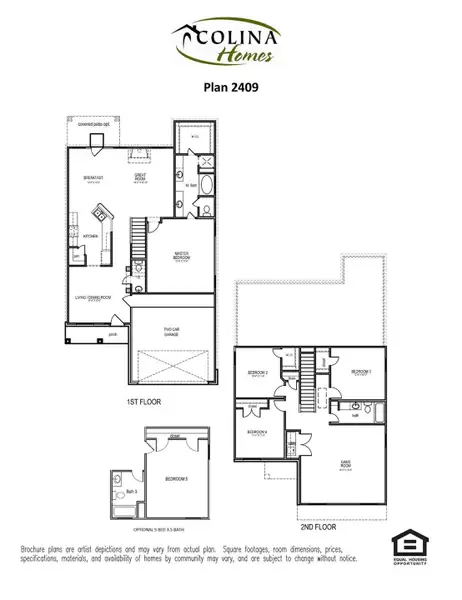 2D floor plan layout of this home in Mill Creek Trails, Magnolia, TX (Image 5).