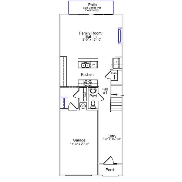 2D floor plan layout of this home in Nichols Landing, Charlotte, NC (Image 2).