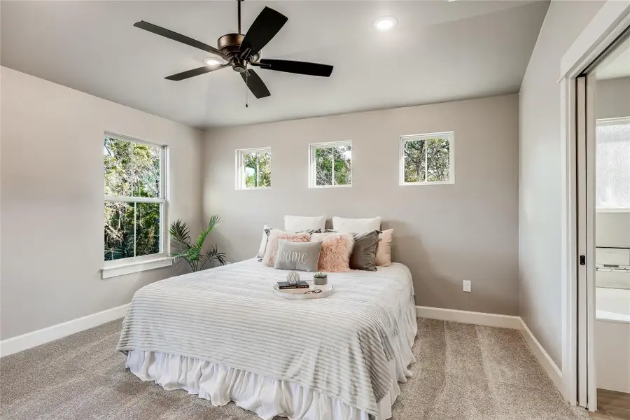 Lots of windows here too! Cute little ones over the bed