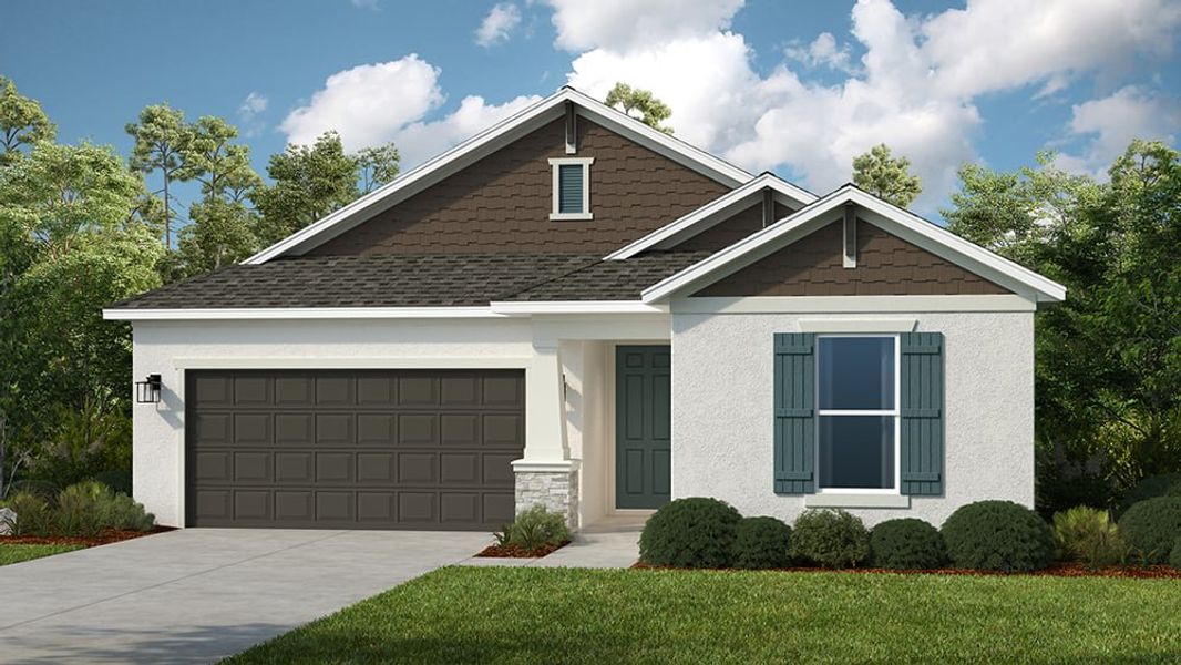 Representative exterior photo of a completed home built from the Atlantic by Taylor Morrison in Windward Preserve, Cocoa, FL (Image 1).