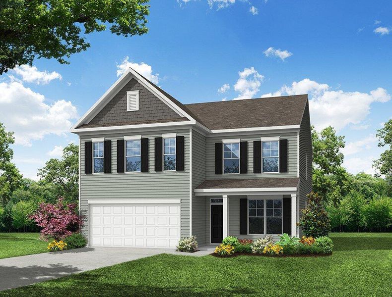 Front exterior of a new home in Oakley Pointe, Moncks Corner, SC, highlighting curb appeal (Image 1). Front exterior of a new home in Oakley Pointe, Moncks Corner, SC, highlighting curb appeal (Image 1).