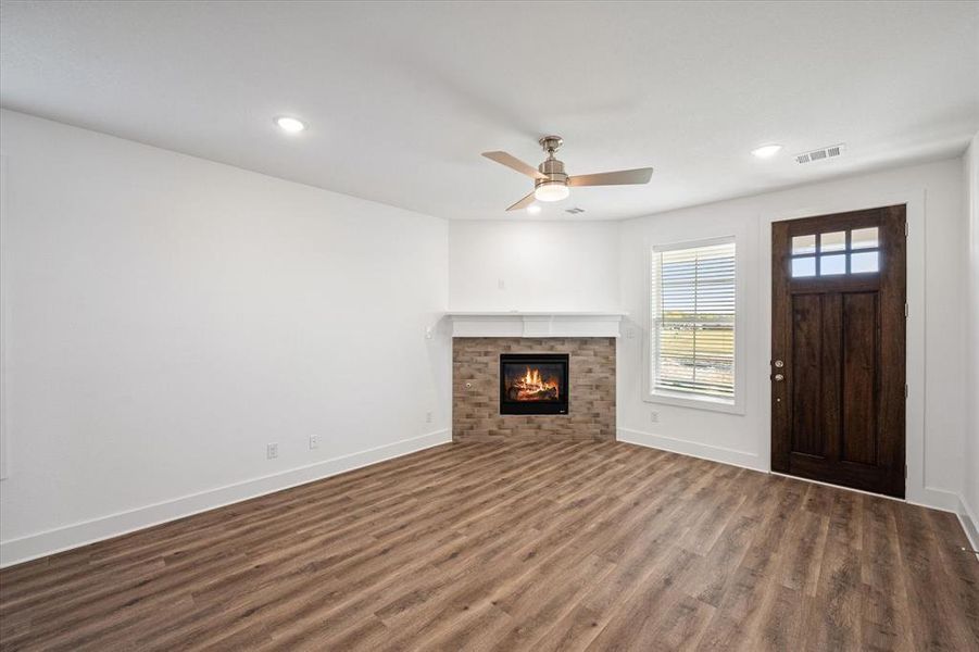 Living room with fireplace