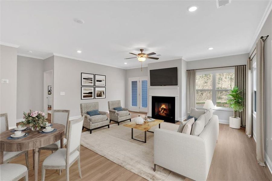 Furnished interior view inside a new home in Heritage Pointe at The Georgian, Villa Rica (Image 8).