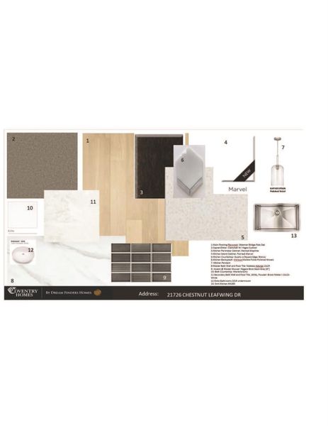 Sample of building materials used in homes in Bridgeland, Cypress (Image 4).