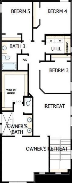 2D floor plan layout of this home in Weslyn Park in Sunbridge 34', St. Cloud, FL (Image 6).