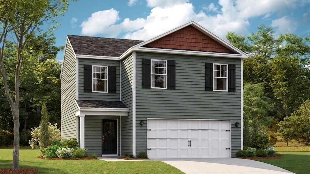 Representative exterior photo of a completed home built from the Bennet by D.R. Horton in The Hideaway at Fox Meadows, Bluff City, TN (Image 16).