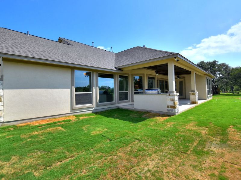 Representative exterior details of a home built from the San Simeon I by Giddens Homes in Clearwater Ranch, Liberty Hill (Image 110).