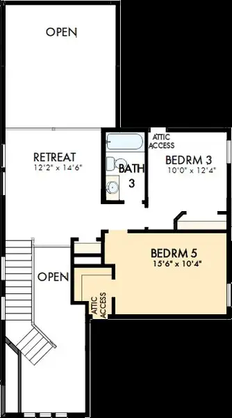 2D floor plan layout of this home in The Highlands - Grove Collection, Porter, TX (Image 6).