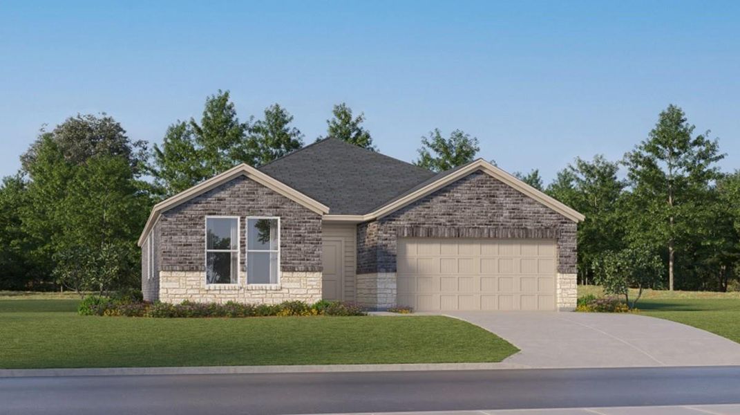 Front exterior of a new home in Monarch Landing, Needville, TX, highlighting curb appeal (Image 2).