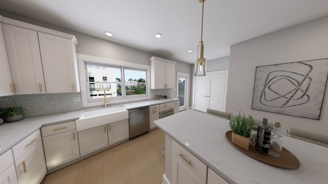 Representative furnished interior of a home built from the Atlas - Midtown Collection by Baker Residential in Atwater Station - Midtown Collection, Fuquay Varina (Image 7).