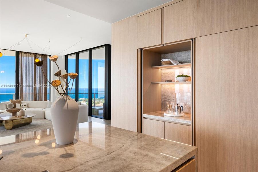 Furnished interior view inside a new home in , Miami Beach (Image 74).