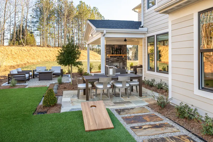 Exterior details and patio area of a home in Governor’s Preserve, Canton (Image 2). Exterior details and patio area of a home in Governor’s Preserve, Canton (Image 2).