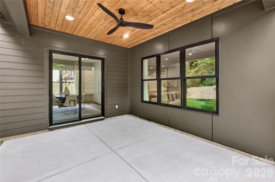 Rear covered patio, pre-wired for speakers