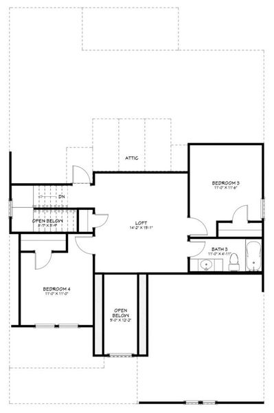 2D floor plan layout of this home in The Preserve At Thousand Oaks Single Family, Killeen, TX (Image 3). 2D floor plan layout of this home in The Preserve At Thousand Oaks Single Family, Killeen, TX (Image 3).