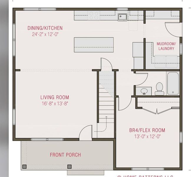 1st floor floor plan - added exterior porch