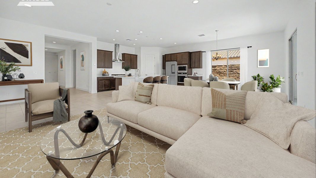 Furnished interior view inside a new home in Hacienda at Estrella, Goodyear (Image 27). Furnished interior view inside a new home in Hacienda at Estrella, Goodyear (Image 27).